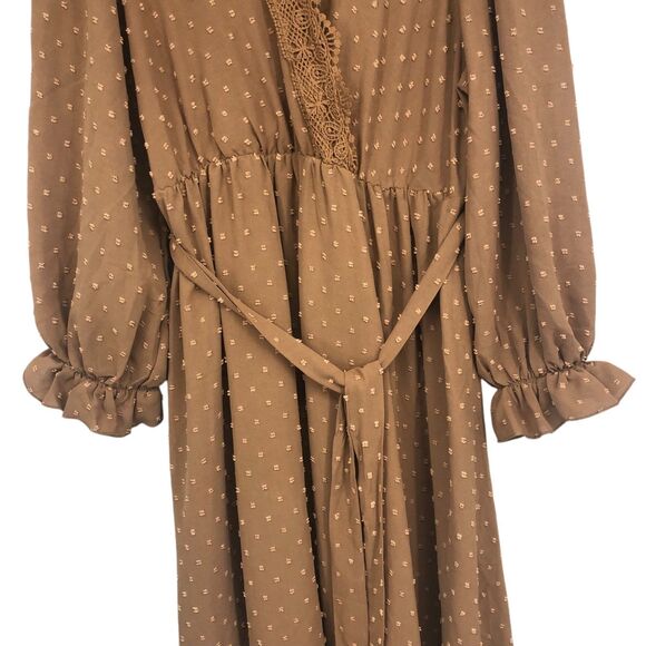 Women’s Plus SZ Cottagecore, Prairiecore Swiss Dot Long-sleeved Maxi Dress SZ 2X - Picture 7 of 10